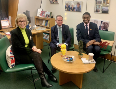 Dame Andrea Leadsom and Dr Jide Menakaya 